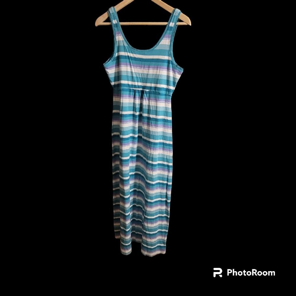 Columbia PFG Women's Omni-Wick Striped Sleeveless Maxi Dress Size Medium